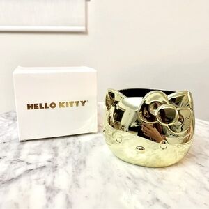 💛 Gold Mirrored Metallic Hello Kitty Head Pencil Pen Cup Holder Lunar New Year
